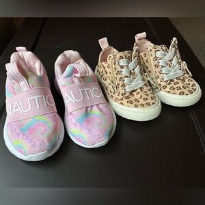Nautica Pink and Leopard Toddler Size 5 Sneakers